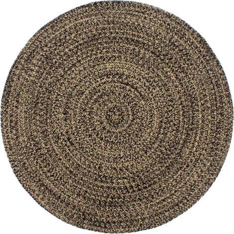 vidaXL Handmade Rug Jute Black and Brown 180 cm