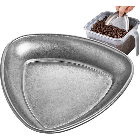 Pelle doseuse grains café inox plateau triangulaire thé café pesée barista 9 cm argent (1/5)
