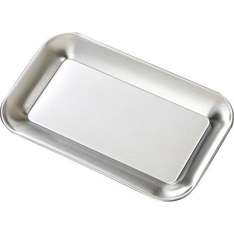 Quadratische Servierplatte aus Edelstahl, Serviertablett, Grillplatte, silberfarben, für Zuhause