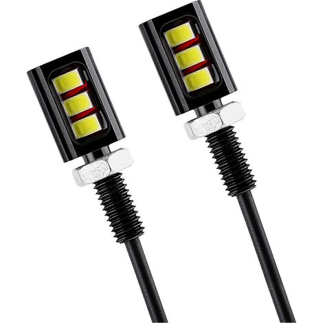 Éclairage de plaque d'immatriculation, éclairage LED universel 12 V pour plaque d'immatriculation de voiture, ampoules LED à vis pour plaque d'immatriculation, 1 paire (blanche) (1/5)
