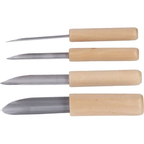 4 Emporte-Pièces en Acier Inoxydable pour Poterie, avec Manches en Bois pour Découper des Formes Semi-Circulaires dans l'Argile (1/5)