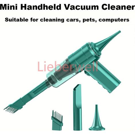 Aspirateur de voiture, mini aspirateur portable, multifonctionnel, adapté à la voiture, nettoyage du clavier, nettoyage des poils d'animaux,green (1/4)