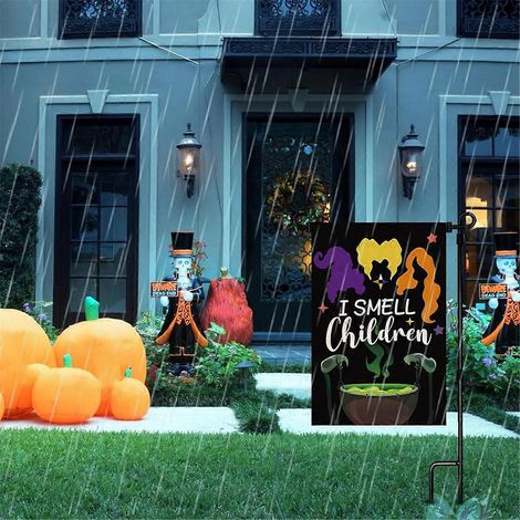 Drapeau de jardin numéro 1 pour la décoration d'Halloween, décoration de cour et de jardin -- (1/5)