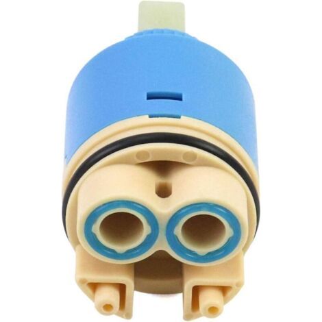 Cartouche de rechange en céramique, Céramique pour mitigeur, Cartouche en céramique pour cuisine ou salle de bain 35 mm, Bleu, avec fond