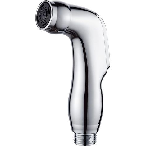 MINKUROW Ducha De Mano Para Inodoro, Rociador De Ducha Para Inodoro, Latón, Plástico, Cromo, Plata-3 Piezas (1/4)
