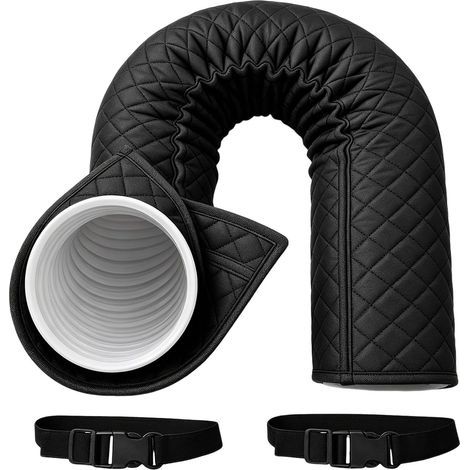 Générique Gaine isolante portable AC - 150 x 52 cm - Couvercle de tuyau de climatisation Manchon thermique pour tuyau de climatisation de diamètre, appartement,lieu de travail,Noir (1/4)