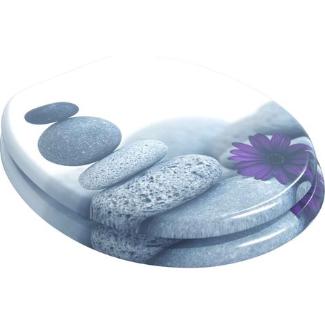 vidaXL  Soft-Close Toilet Seat  Grey 44 x 38 cm MDF board