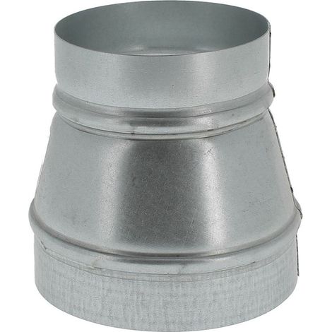 Vents – Raccord réducteur 100/80 mm – Acier galvanisé – Réduction symétrique pour conduits VMC – Longueur 115 mm
