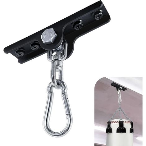 Heavy-duty hanging hook for punching bag - 360° rotation - Wall or ceiling mount - Wooden hook for boxing training