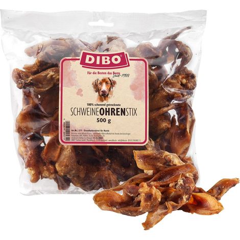 DIBO Pennino per orecchie di maiale, sacchetto da 500 g, piccolo snack o dolcetti per alimenti per cani, articoli da masticare di qualità senza prodotti chimici (1/3)
