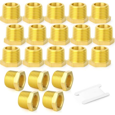 5 pièces en laiton réducteur hexagonal 3/8 "BSP mâle x 1/4" BSP femelle, raccord de tuyau fileté - 3/8"-1/2" (1/5)