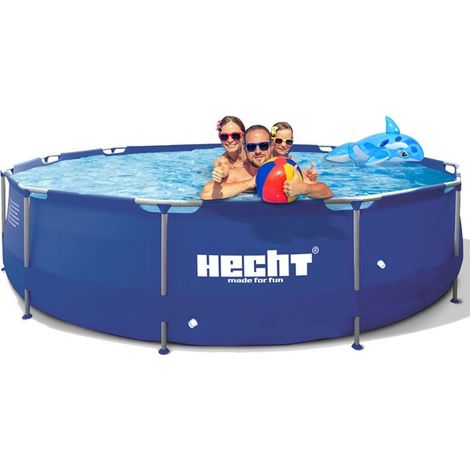 Piscine tubulaire hors sol ronde 360x76cm – 6125L – Structure acier renforcée – Résistante aux UV – Montage rapide et facile – Hecht (1/4)