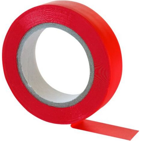 Ruban Isolant - PVC - 15 mm x 10 m - Rouge - Épaisseur 0,15 mm - Température 5 °C à 60 °C (1/2)