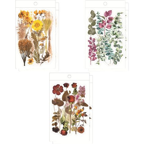 72 autocollants holographiques en PET, motifs fleurs et vintage, résine transparente imperméable, pour agenda et cartes faites main (1/5)