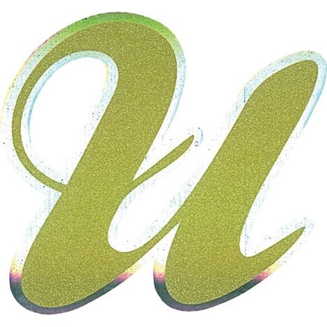 Adesivo Monogramma Lettera U, Oro Metallescente (1/2)