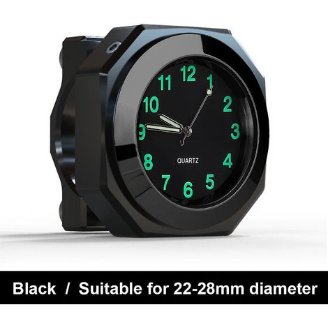 Horloge de guidon étanche universelle 18-22 mm pour moto avec clé, horloge à quartz pour moto, horloge lumineuse en aluminium, accessoires pour vélo (1/4)