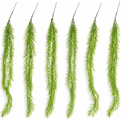 Pack of 6 x 100cm Artificial Trailing Rhipsalis Style Hanging Plant - Light Green Tips (1/5)