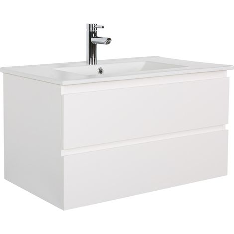 SORRENTO Waschtisch hängend 80cm Keramik-Becken