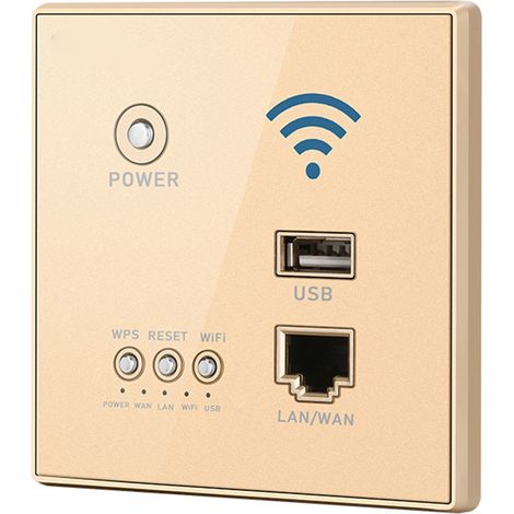 Routeur sans fil 86 Type WPS Cryptage 300Mbps Smart Home à travers le mur Routeur WiFi pour la maison de bureau d'hôtel (1/5)