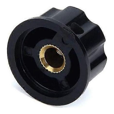 Boutons de potentiomètre à poignée nervurée ronde - Axe de 27 mm de diamètre - Lot de 4 (1/3)