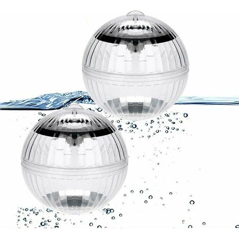 SABIR Lumiere Piscine Flottante, Lumière de Piscine Solaire, 2 Flottant Eclairage LED Automatique RGB Changement Étanche Boule Lampe Solaire 1010cm 2Pcs (1/5)