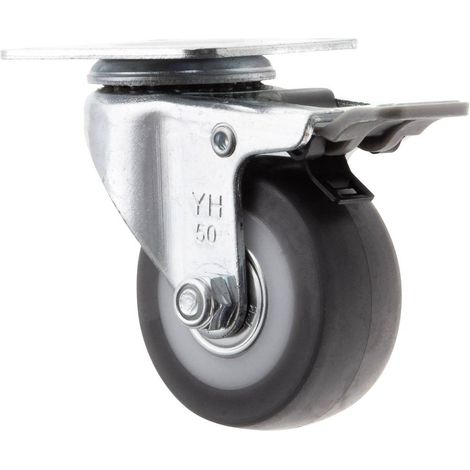 TOOLCRAFT TO-5137869 Ruota dello sterzo con freno di stazionamento e piastra di avvitamento 50 mm Capacità di carico (m (1/4)