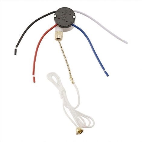 Kit d'interrupteur pour ventilateur de plafond à 3 vitesses et 4 fils, ZE-208S, interrupteur à tirette doré (1/5)