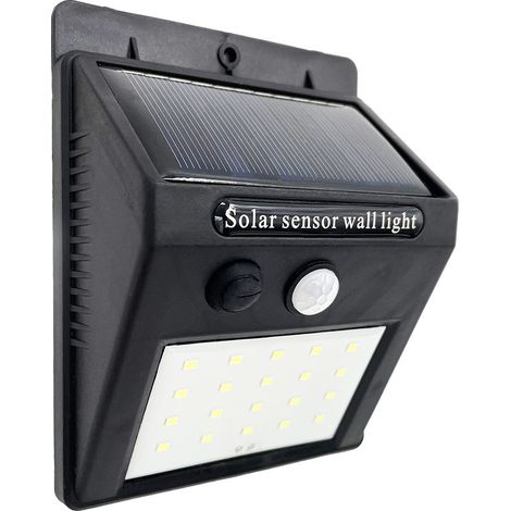 FABRILAMP 166663009 Applique Solaire 5000k Kira Noir 200 Lm Ip55 12.2x9.5x4.4 Cm Détecteur De Mouvement Et Crépuscule. (1/2)