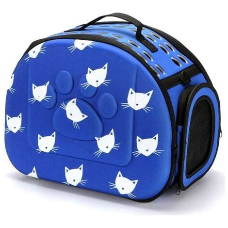 BUNTHAUS Sac de transport pour chien Sac Transport Chat Chien en EVA Souple Léger Caisse Respirant Cage Pliable à parois Souples pour Animaux Domestique Voyage (S, Bleu) (1/5)