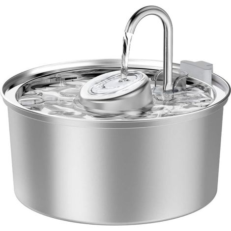 Fontana per gatti in acciaio inox da 3,2 litri - Distributore automatico d'acqua per gatti da interno