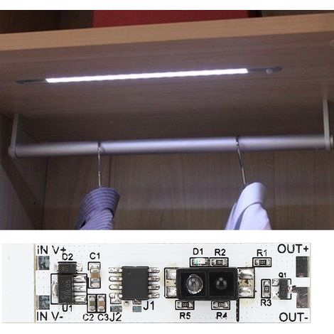 Module de commutation par capteur de réflexion infrarouge avec fonction de balayage manuel pour lampe LED d'armoire DC5V-12V (1/5)