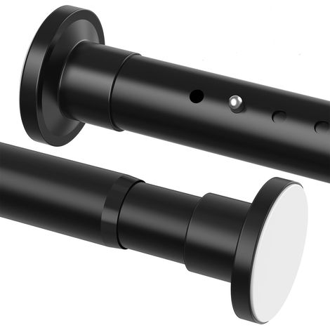 Tringles de rideau extensible de 98 à 150 cm, tringles de tension, sans perçage, Φ32 mm, tringle de rideau de douche, y compris 2 bases murales, barre télescopique en métal pour salle de bain (1/5)