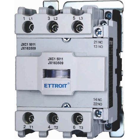 ETTROIT JXC1 AC-Schütz 220 V, 50/60 Hz, Spule 3P, 3 Pole, normalerweise offen, Ie 50 A, Ue 380 V – JX163509 (1/4)