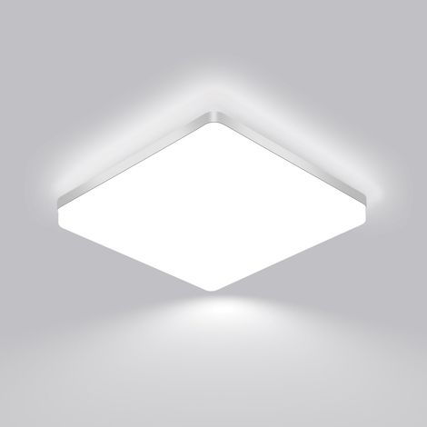 LED Plafonnier 30x30 cm, 48W Blanc Froid 6500K, Plafonnier LED Plat Blanc, IP54 Étanche, Économie d'Énergie, Ultra-fin, pour Salle de Bain, Cuisine, Bureau, Couloir, Salon (1/5)