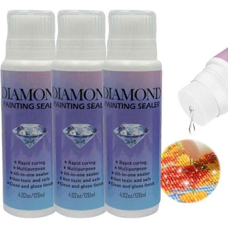 Lot de 3 colles adhésives pour broderie diamant, fixant et brillant durablement. Idéales pour les puzzles, les loisirs créatifs et la peinture. (1/5)