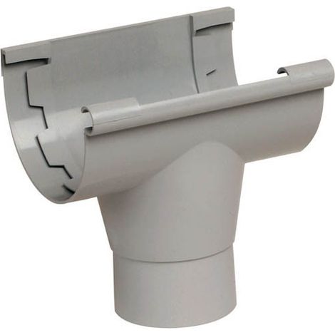 Nicoll – Raccord pour gouttière à coller Ø80 en PVC gris – Naissance centrale 25 – Évacuation des eaux pluviales – Pour tube cylindrique