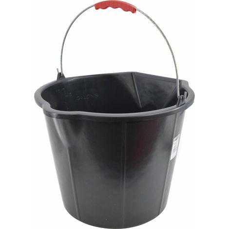 AWTOOLS - Cubo de construcción 15L con asa de plástico fuerte, ideal para trabajos de construcción y remodelación resistente, de gran capacidad, fácil de transportar y manejar.