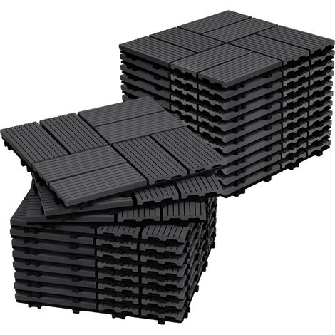 TolleTour WPC Terrassenfliesen 30x30 cm Anthrazit 22 Stück 2 m² Klickfliesen Garten Balkon (1/5)