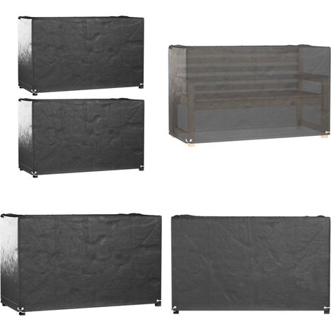 Gartenmöbel-Abdeckungen 2 Stk. 8 Ösen 125x55x75 cm Rechteckig - Gartenmöbelschutzhülle - Rattanmöbel Abdecken - Wetterfeste Gartenabdeckung - Gartenmöbelüberdachung - UV-Schutz - Home & Living