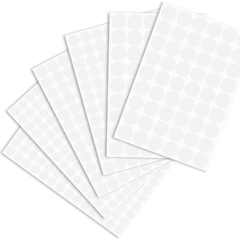 Couvercles Auto-Adhésifs Pour Vis - PVC Blanc - Diamètres 12 mm 15 mm 21 mm - Pour Meubles et Équipements - Lot de 6 (1/5)