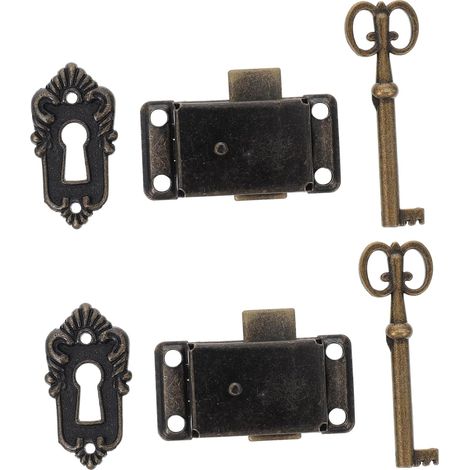 Lot de 6 verrous de meubles vintage pour armoires et boîtes à bijoux (1/5)