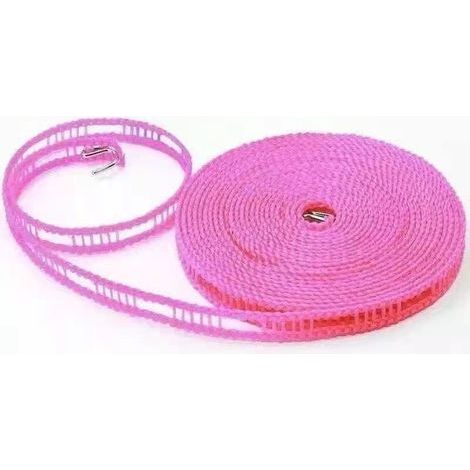 1 x 5 m ausziehbare Wäscheleine (rosa), ideal für Camping, Reisen und Outdoor-Aktivitäten. Windbeständig und einziehbar. (1/5)