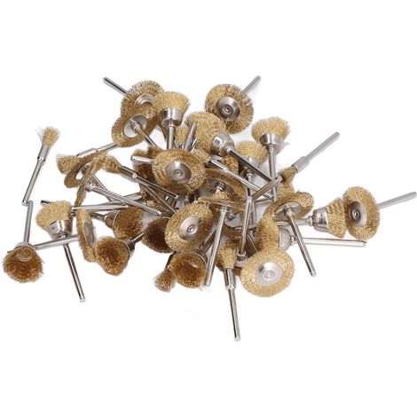 Ensemble de 45 brosses en fil de cuivre, excellent effet de polissage, outils de polissage de petite taille adaptés au nettoyage et au meulage. (1/5)