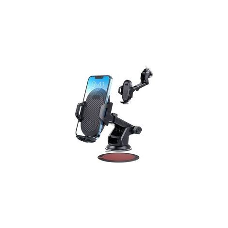 Support téléphonique voiture à ventouse puissante, bras long pour pare-brise ou tableau de bord, compatible iPhone 14 à 11 et Galaxy S21 (1/5)