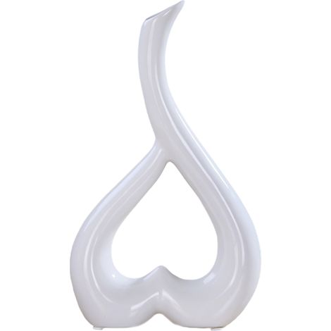 Vase de fleur en forme de coeur en céramique lisse pour l'utilisation quotidienne mariage et événements blanc, pour le jardin et l'extérieur (1/5)