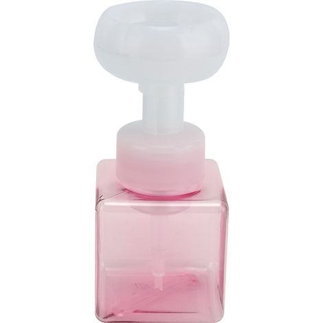 Flacon pompe à mousse de 250 ml, rose transparent, distributeur de savon liquide rechargeable et réutilisable en forme de fleur (1/5)