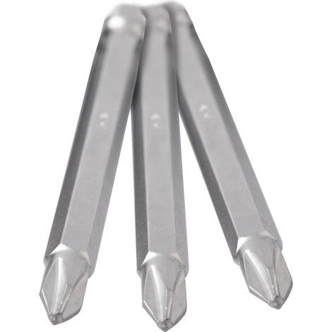 3pcs embouts tournevis à soute PH2 L.89mm CrV 1/4" (6,35 mm) - OS 1012 - CLAS Equipements