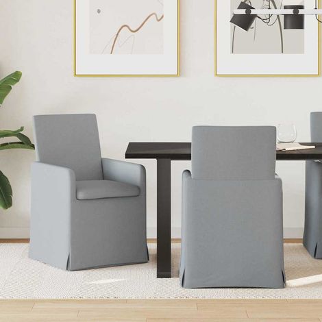 Sillas de comedor 2 pcs Gris claro 57 x 67 x 95 cm tela