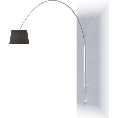 Piantana Contemporanea Turning Metallo Cromo Diffusore Nero 1 Luce E27