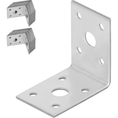 Connecteur D'angle - Acier Galvanisé 50 x 50 x 35 mm - Pour Charpente Et Menuiserie - Lot De 25 Pièces (1/5)